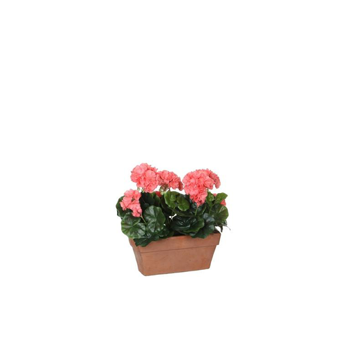 Visuel 1 du produit Géranium saumon plante artificielle en jardinière Terra 29x13x40 cm