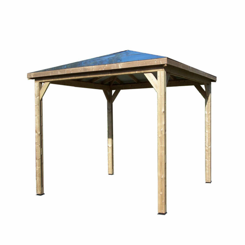 Visuel 1 du produit Pool house Blueterm Foresta bois coloris beige en bois traité haute température - 3,79 x 3,79 m