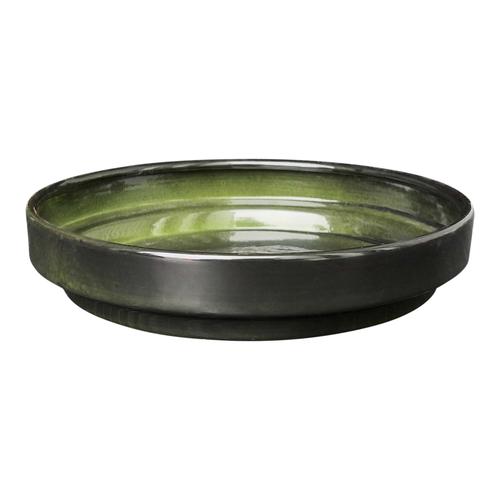 Visuel 1 du produit Soucoupe ronde en métal recyclé coloris vert algue vif Upcycle Conique - Ø 18 x H 3,5 cm