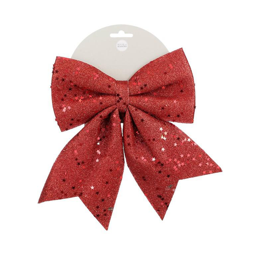 Visuel 1 du produit Nœud décoratif en tissu rouge - 20 x 24 cm