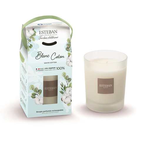 Visuel 1 du produit Bougie initiale parfumée Esteban senteur blanc coton - 180 g