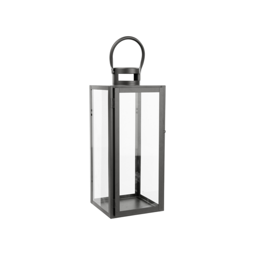 Visuel 1 du produit Lanterne en métal gris Arana moyen modèle - 17 x 18 x 40 cm