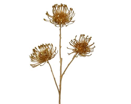 Visuel 1 du produit Branche artificielle décorative 3 fleurs coloris or - 24 x 22 x 75 cm