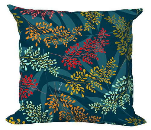 Visuel 1 du produit Coussin déco carré en polyester/coton multicolore Brasilia - 40 x 40 x 15 cm