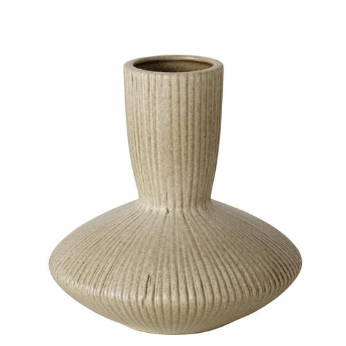 Visuel 1 du produit Vase en céramique beige mate Oasis - Ø 18 x H 18 cm
