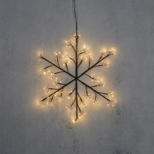 Visuel 1 du produit Flocon lumineux câble noir 150 LED blanc chaud - Ø 40 cm