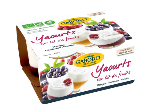 Visuel 1 du produit Yaourt demi-écrémé bio sur lit de fruits Gaborit - 4 x 125 g