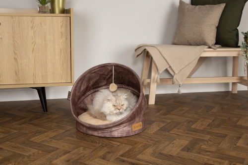 Visuel 6 du produit Grotte pour chat marron Kensington Scruffs – Taille 44 x 44 x 48 cm