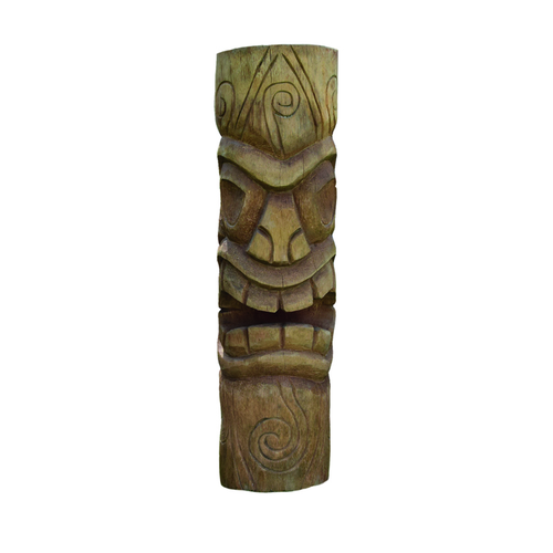 Visuel 1 du produit Sculpture en bois de cocotier Tête de Tiki mauri - 100 cm