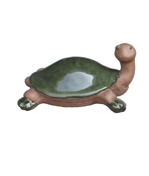 Visuel 1 du produit Tortue en céramique émaillée verte Pot&Déco - 10,5 x 8 x 5 cm