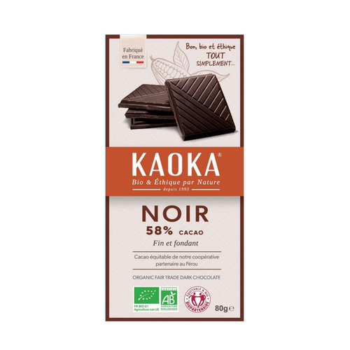 Visuel 1 du produit Tablette de chocolat noir 58% Kaoka - 80 g