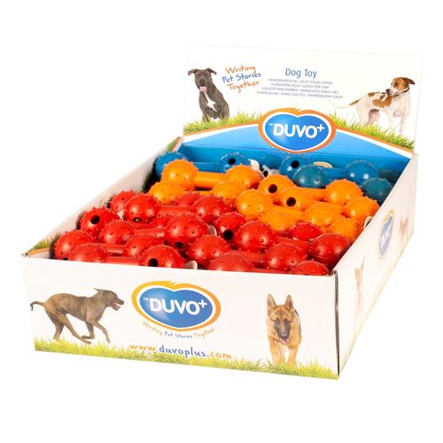 Visuel 2 du produit Jouet pour chien en caoutchouc coloris multicolore haltère à mâcher Duvoplus Rubber Dumbell - 11 cm