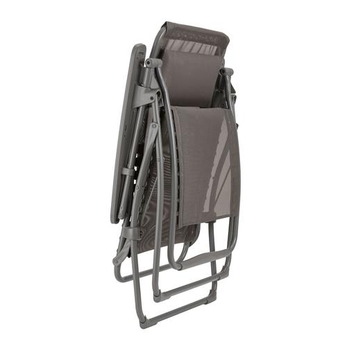 Visuel 2 du produit Fauteuil relax en tube acier titane et toile Batyline Graphite Lafuma Futura - 71 x 83 x 113 cm