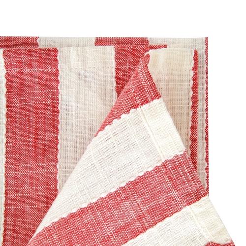 Visuel 2 du produit Torchon en coton rayé crème et rouge - 70 x 50 cm