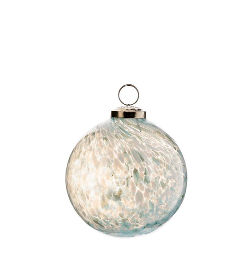 Visuel 1 du produit Suspension boule décorative marbré en verre et métal - Ø 10 cm