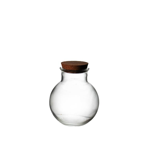 Visuel 1 du produit Vase Bose Tulip en verre transparent avec bouchon liège Naturalys taille XS - Ø 15 x 17 cm