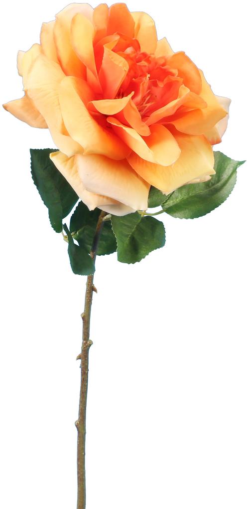Visuel 1 du produit Rose ancienne artificielle coloris orange - 45 cm