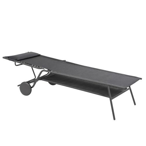 Visuel 4 du produit Bain de soleil Miami II haut Lafuma coloris gris en acier et toile en Batyline® - 88 x 184 x 80 cm