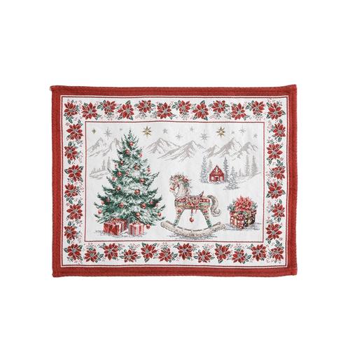 Visuel 5 du produit Set de table en coton et polyéthylène blanc à motif de Noël rouge Chorale - 50 x 35 cm
