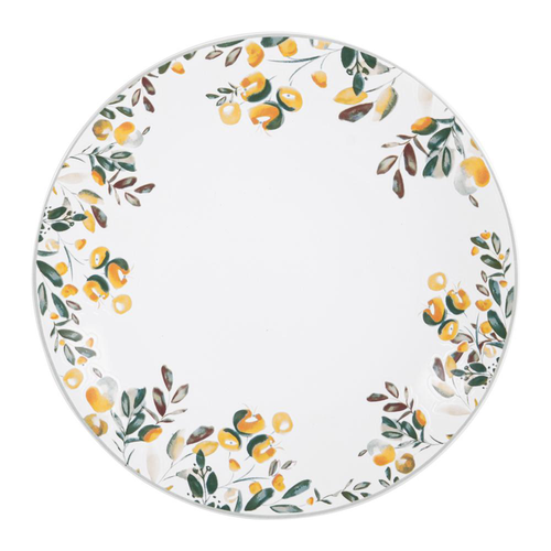 Visuel 1 du produit Assiette plate en grès multicolore motifs citrons Summer - Ø 27 cm