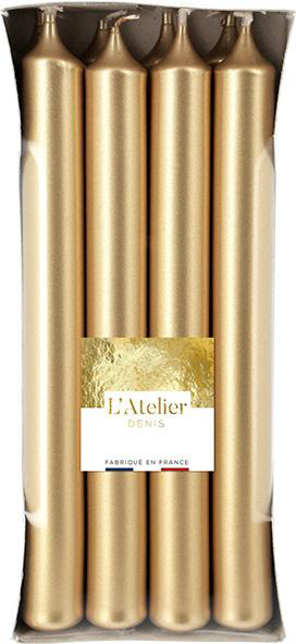 Visuel 1 du produit Bougie flambeau de ménage coloris or 18 cm L’Atelier Denis – Les 8 pièces