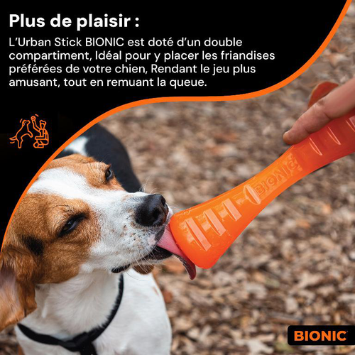 Visuel 6 du produit Jouet pour chien en caoutchouc coloris orange bâton Bionic Urban Stick - Taille S
