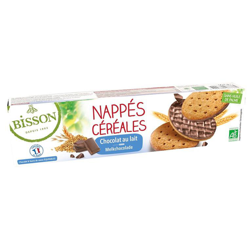Visuel 1 du produit Nappés aux céréales chocolat lait bio Bisson - 140 g
