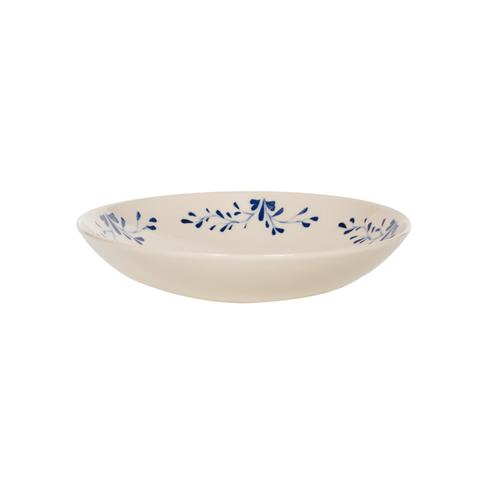 Visuel 1 du produit Assiette creuse en grès blanc à motif bleu Appoline - Ø 22 cm