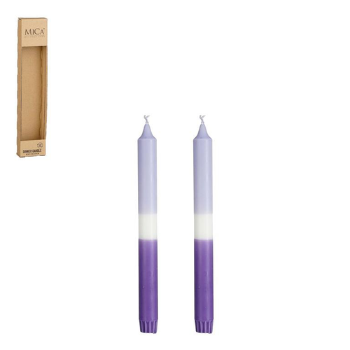 Visuel 1 du produit Ensemble de 2 bougies flambeau dipdye bleu clair - Ø 2,2 x H 25 cm