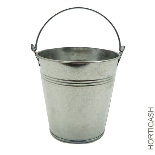 Visuel 1 du produit Cache-pot seau avec anse coloris gris - Ø 13 cm