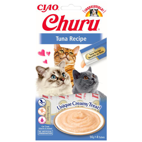 Visuel 1 du produit Friandise en crème pour chat au thon Inaba Churu - 4 x 14 g