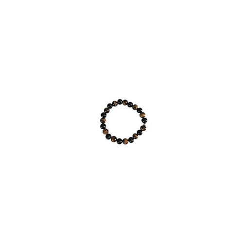 Visuel 1 du produit Bracelet mix oeil tigre et onyx homme  - 8 mm