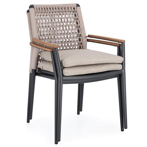 Visuel 6 du produit Fauteuil Maddox alu/teck/corde