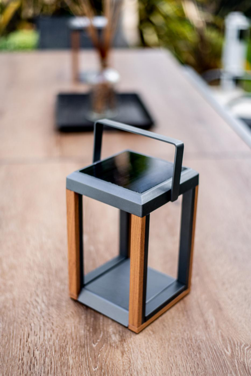 Visuel 2 du produit Table de jardin extensible aspect teck, aluminium - CREADOR Lanza CR - L.165/261 x 100cm