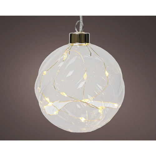 Visuel 1 du produit Boule en verre blanc micro LED blanc chaud - Ø 12 cm