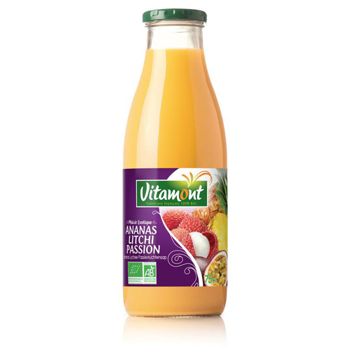 Visuel 1 du produit Pur jus d’ananas litchi passion bio - 75 cl