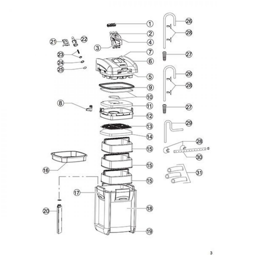 Visuel 4 du produit Filtre aquarium professionnel, capacité 400-1200L, EHEIM, modèle Professionel 3 1200XL
