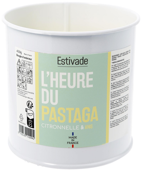 Visuel 1 du produit Bougie parfumée "l'heure du pastaga" coloris multicolore en cire Estivade Denis & Fils - Ø 10 cm 400 g
