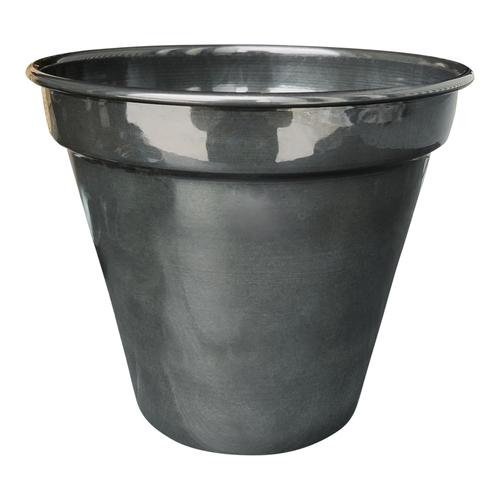 Visuel 1 du produit Pot conique en métal recyclé coloris gris océan vif Upcycle Conique - Ø 24,5 x H 21,5 cm