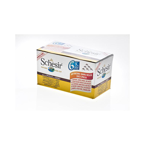 Visuel 1 du produit Boîte pour chat Schesir Poulet + bouillon 6 x 50 g