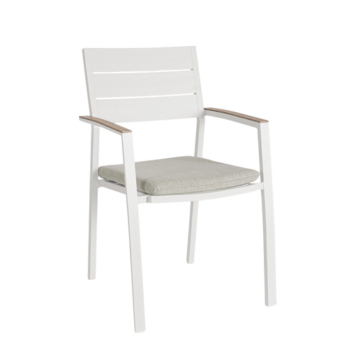 Visuel 1 du produit Fauteuil Calla coloris blanc en aluminium - 58,5 x 55,5 x 90 cm