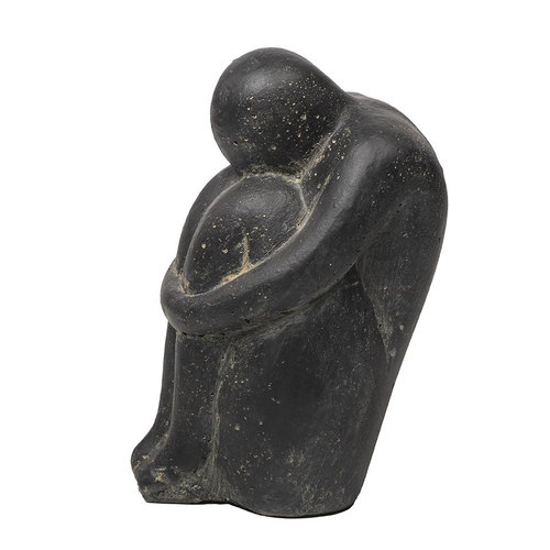 Visuel 1 du produit Décoration pour jardin aquatique coloris noir en pierre reconstituée figurine humaine SEDA SAD Instens - 45 cm