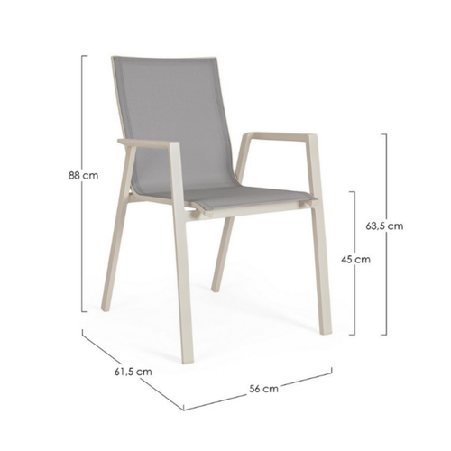 Visuel 3 du produit Fauteuil de jardin en aluminium et textilène Bizzotto Krion Pélican