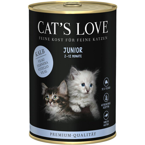 Visuel 1 du produit Pâtée pour chat au veau pur Cat's Love Junior – en boîte de 400 g