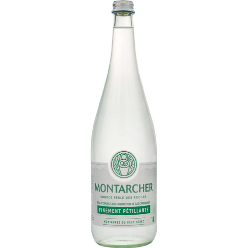 Visuel 1 du produit Eau de source pétillante en bouteille de verre Montarcher - 1 L