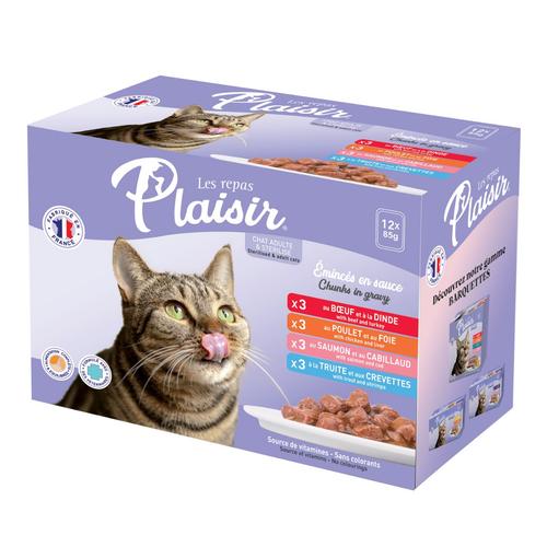 Visuel 1 du produit Pochon repas plaisir en sauce chat adulte volaille légumes 12x100 g