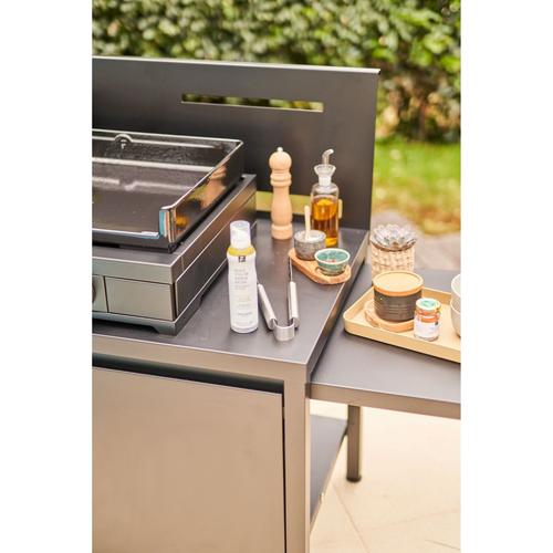 Visuel 8 du produit Table roulante crédence fermée en acier noir Forge Adour - 120 x 65,7 x 112,5 cm