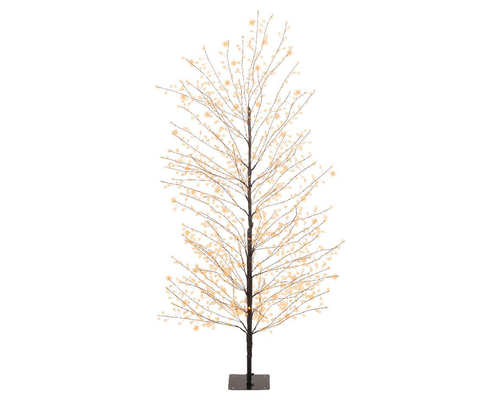 Visuel 1 du produit Arbre lumineux noir à 1350 micro-LED blanc orangé pour extérieur - 150 cm