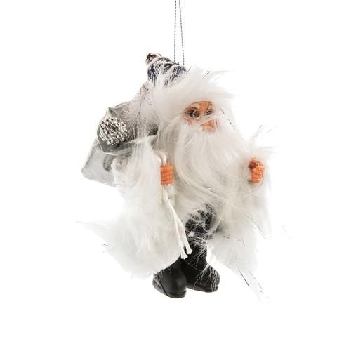 Visuel 1 du produit Père Noël décoratif Boréal en polyester coloris blanc à suspendre - H 13 cm