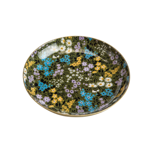Visuel 1 du produit Sous-verres en métal noir à fleurs multicolores x 4 - 10 x 3 cm
